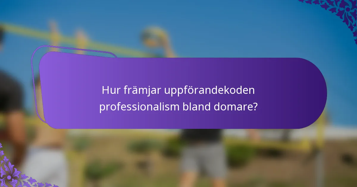 Hur främjar uppförandekoden professionalism bland domare?