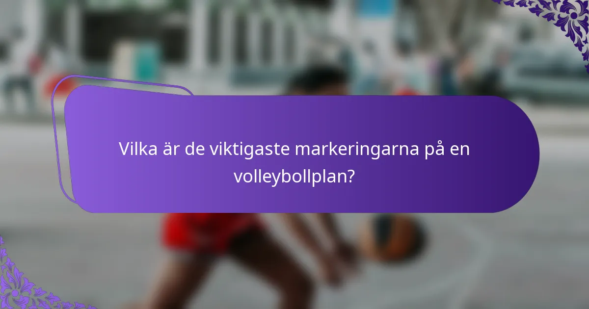 Vilka är de viktigaste markeringarna på en volleybollplan?