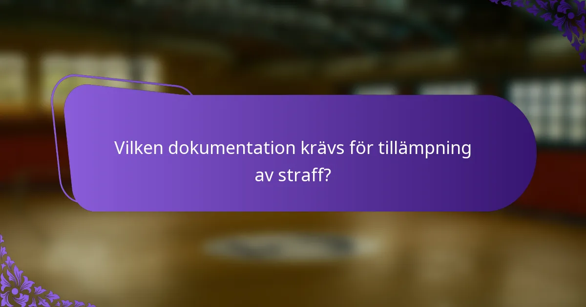 Vilken dokumentation krävs för tillämpning av straff?